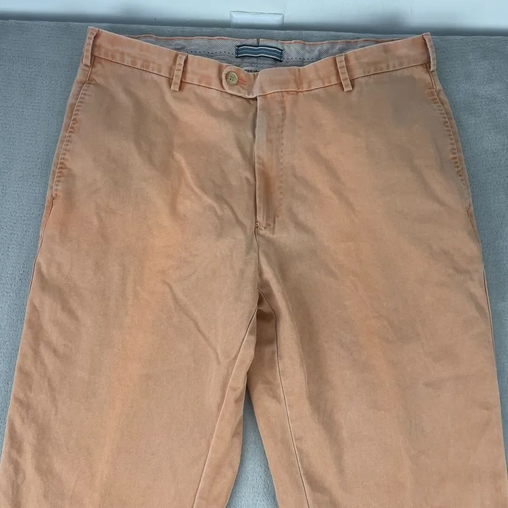 Peter Millar Crown Crafted Pants Men‎ 34x33 Faded Orange Chino Golf Casual Pima
